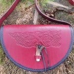 Torba skórzana na ramię bordowa