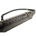 Kołczan półokrągły pleciony rzemieniem sznurowany