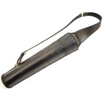 Kołczan półokrągły pleciony rzemieniem z lilią